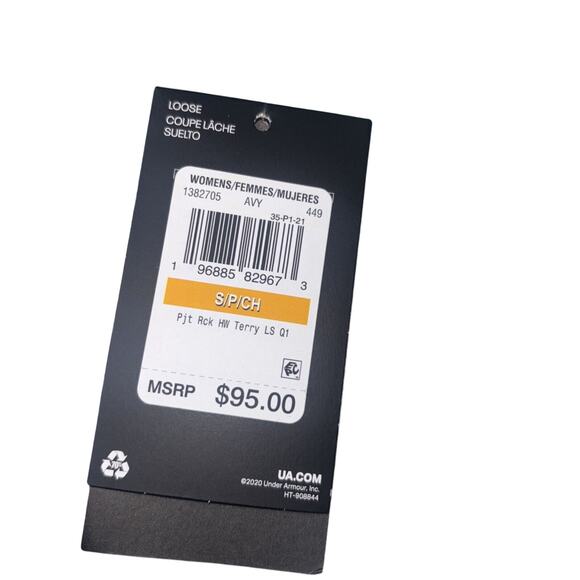 Under Armour Project Rock Terry Sweatshirt Oversized Loose Women’s Sz S - Picture 6 of 6